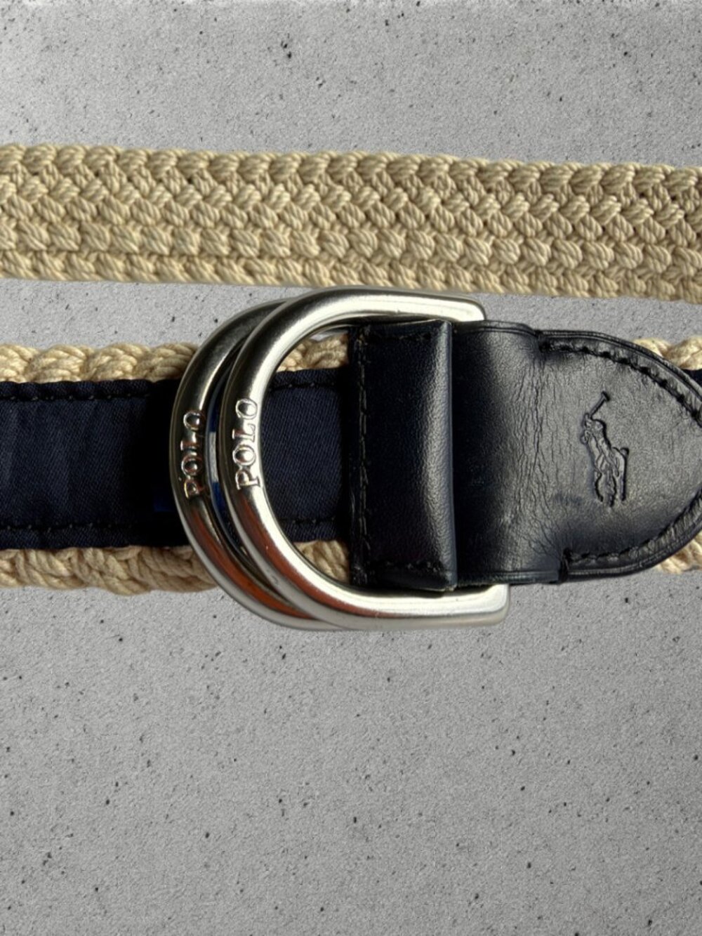 Polo Ralph Lauren Nautical Flags Rope Belt Blue White Preppy Size 32 - Picture 3 of 8